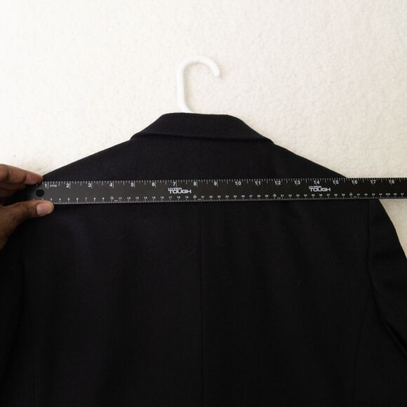 L.L. Bean Wool Cashmere Blend Lined Button Front Black Blazer Women's Sz 16R - Picture 12 of 14